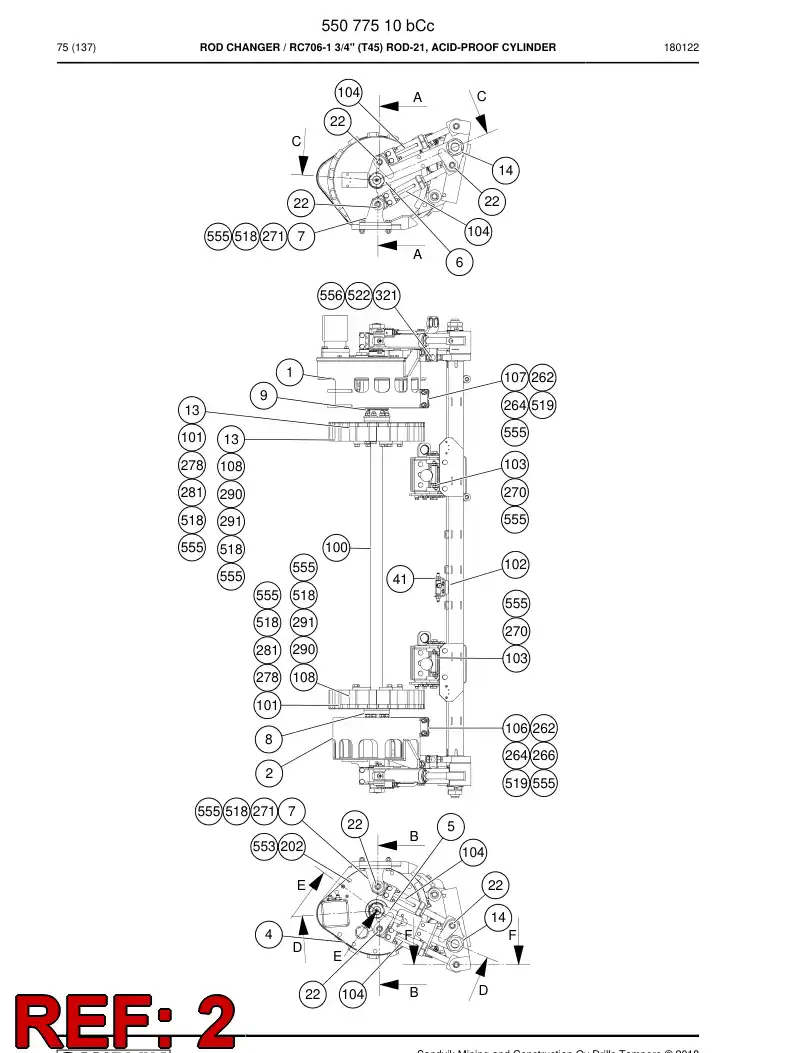 55042816c 550 428 16c Body, Front - Sandvik Technical Drawing