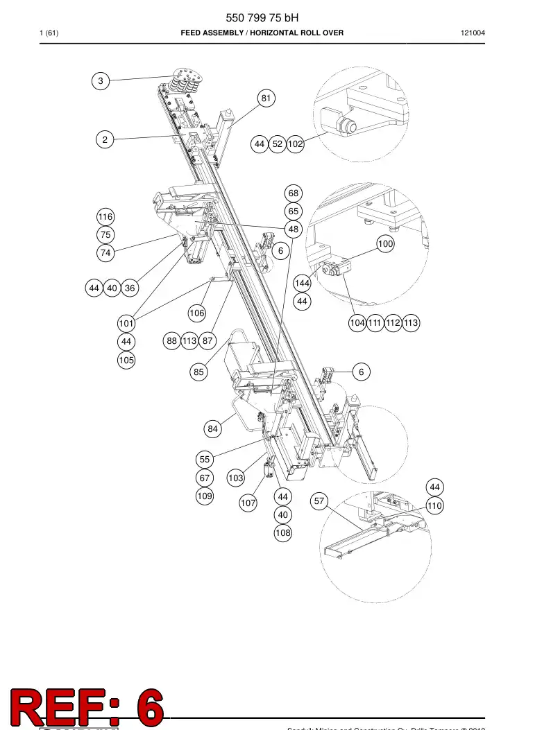 55042843 550 428 43 Hose support - Sandvik Technical Drawing