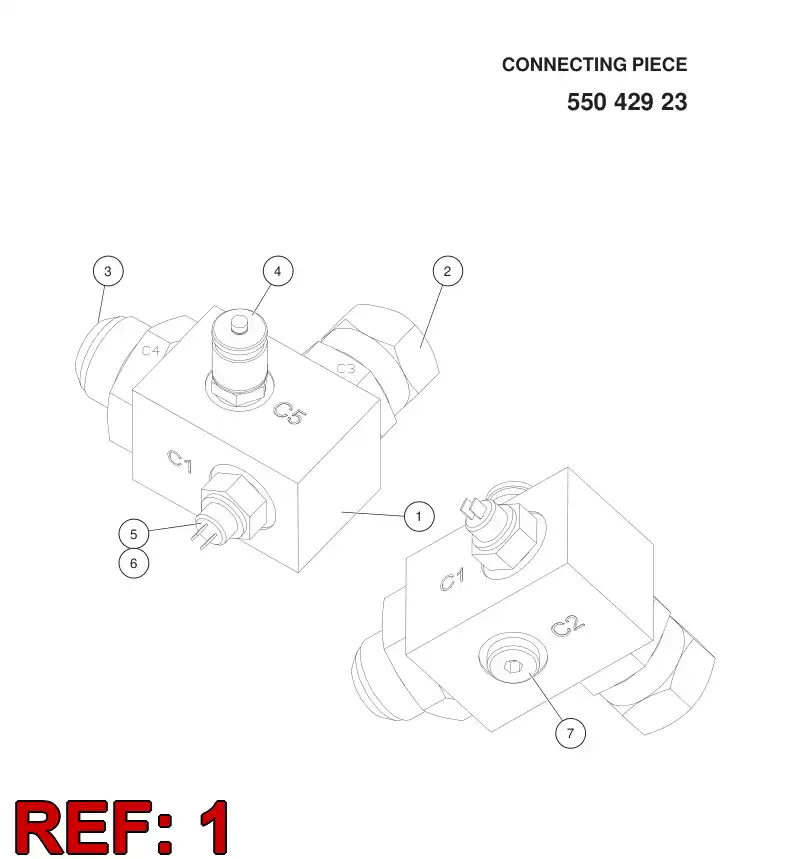 55042853 550 428 53 CONNECTING PIECE - Sandvik Technical Drawing