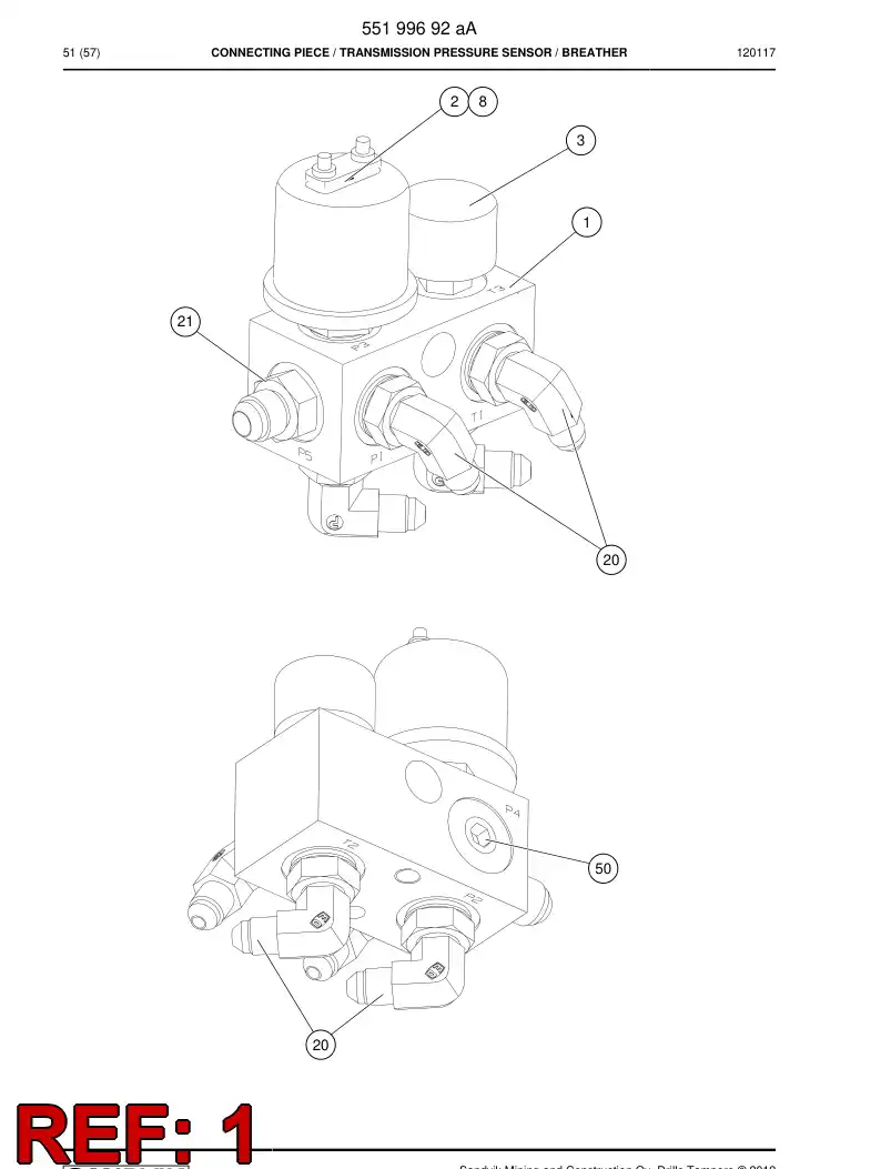 55042867a 550 428 67a Connecting piece - Sandvik Technical Drawing