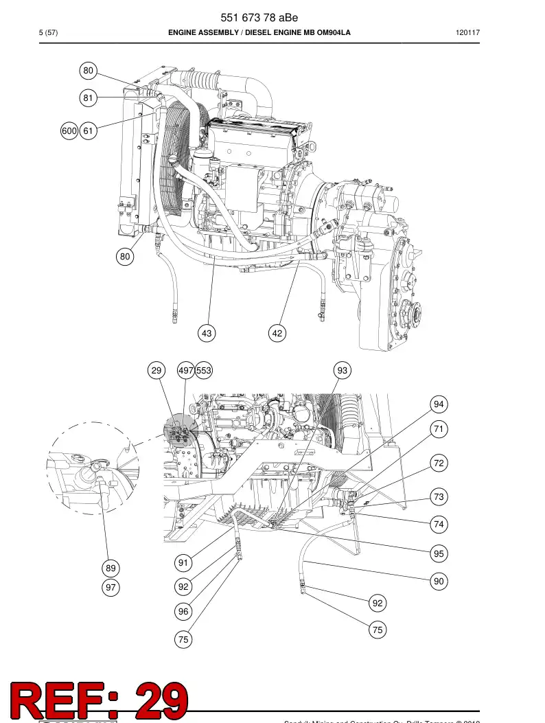 55042920e 550 429 20e CONNECTING PIECE - Sandvik Technical Drawing
