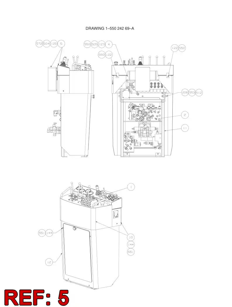 55042985 550 429 85 CONTROL ASSEMBLY, Return automatic - Sandvik Technical Drawing