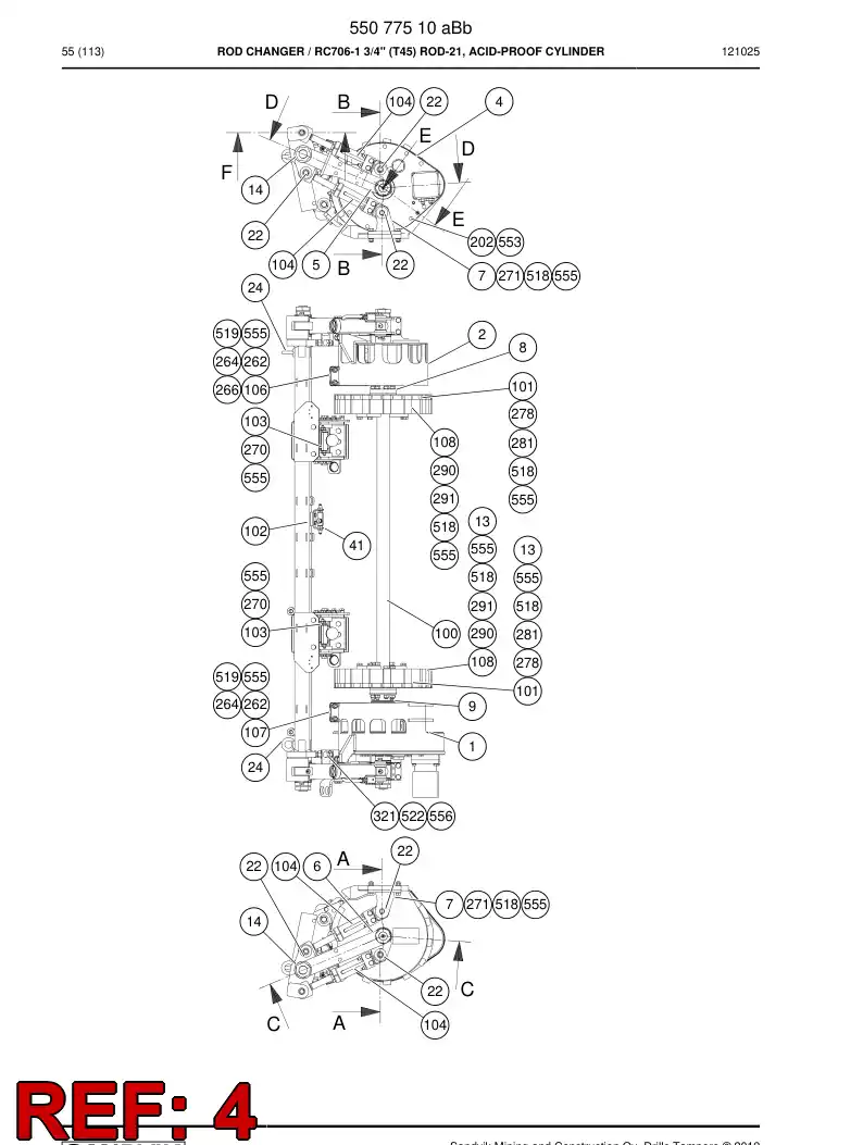 55042990a 550 429 90a Cover - Sandvik Technical Drawing