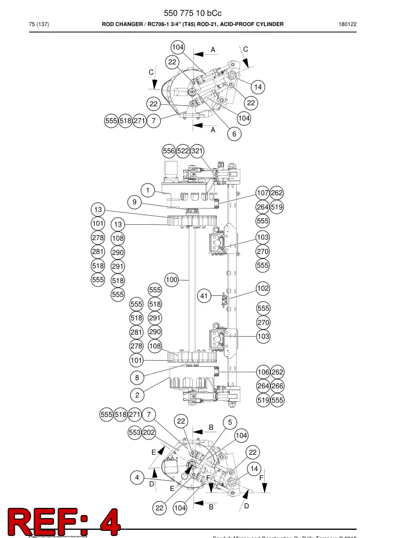 55042990b 550 429 90b Cover - Sandvik Technical Drawing