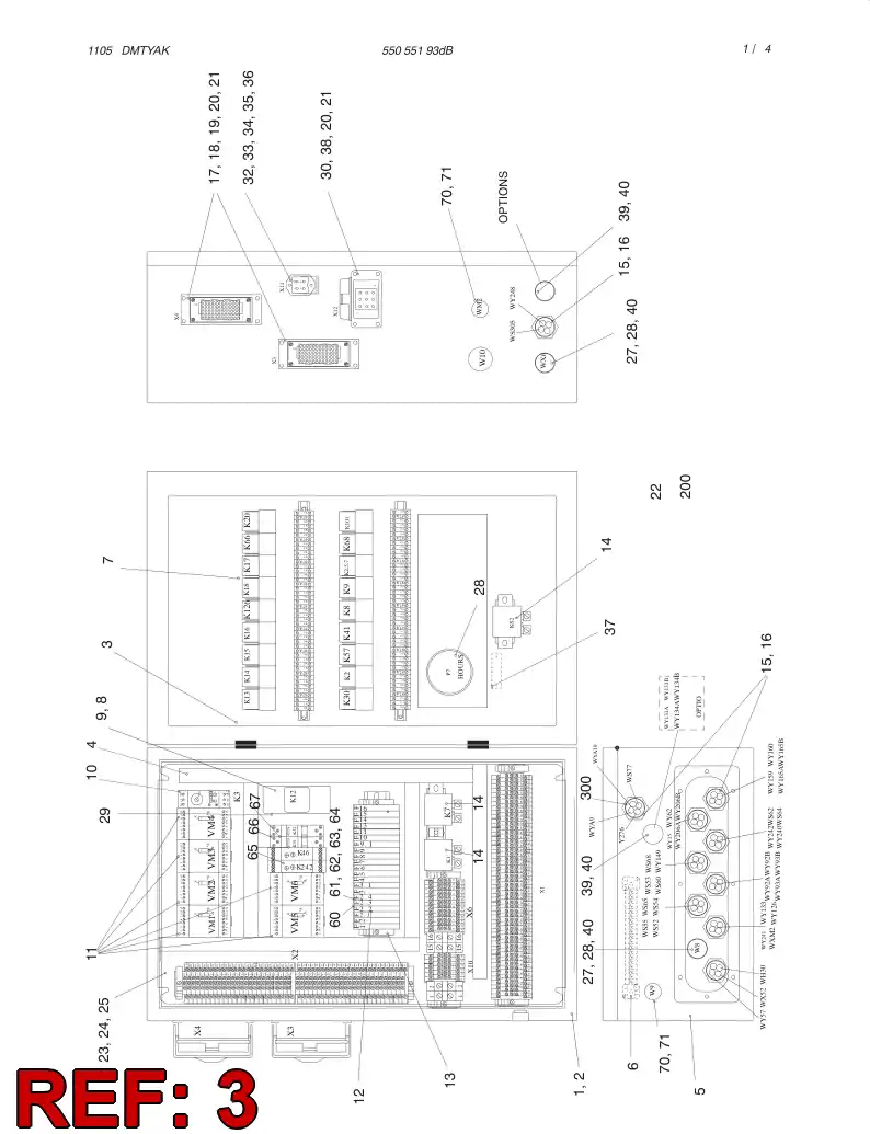 55043010 550 430 10 ELECTRIC SWITCHGEAR CABINET ASSEMBLY - Sandvik Technical Drawing
