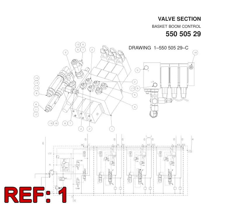 55043159 550 431 59 PROPORTIONAL DIRECTIONAL VALVE - Sandvik Technical Drawing