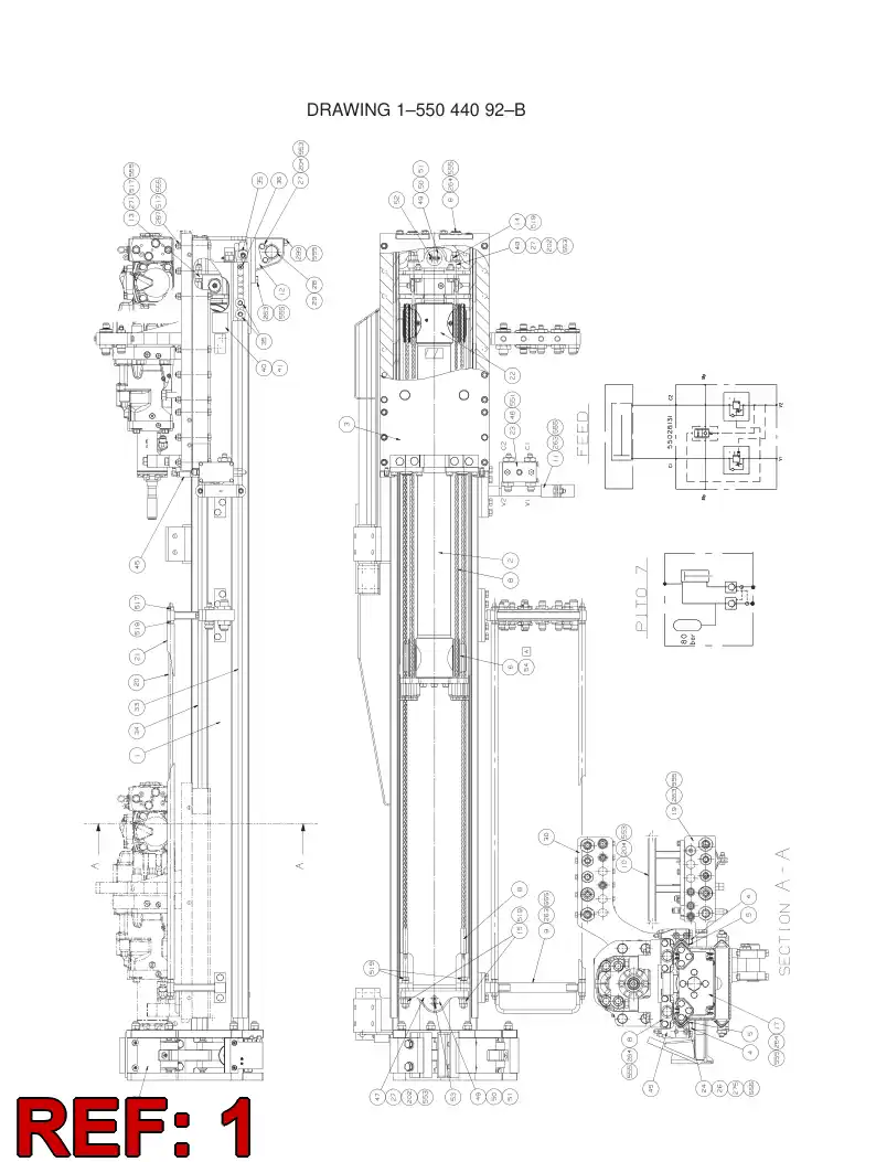 55043257 550 432 57 FEED BEAM - Sandvik Technical Drawing