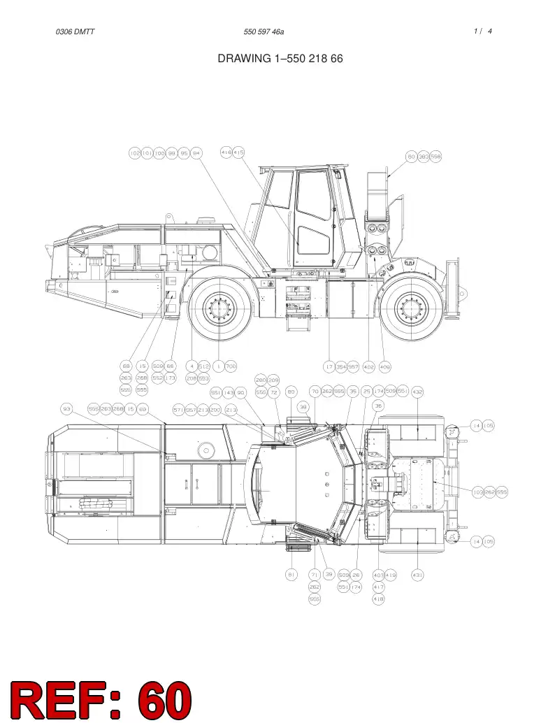 55043410 550 434 10 BOOM SUPPORT - Sandvik Technical Drawing
