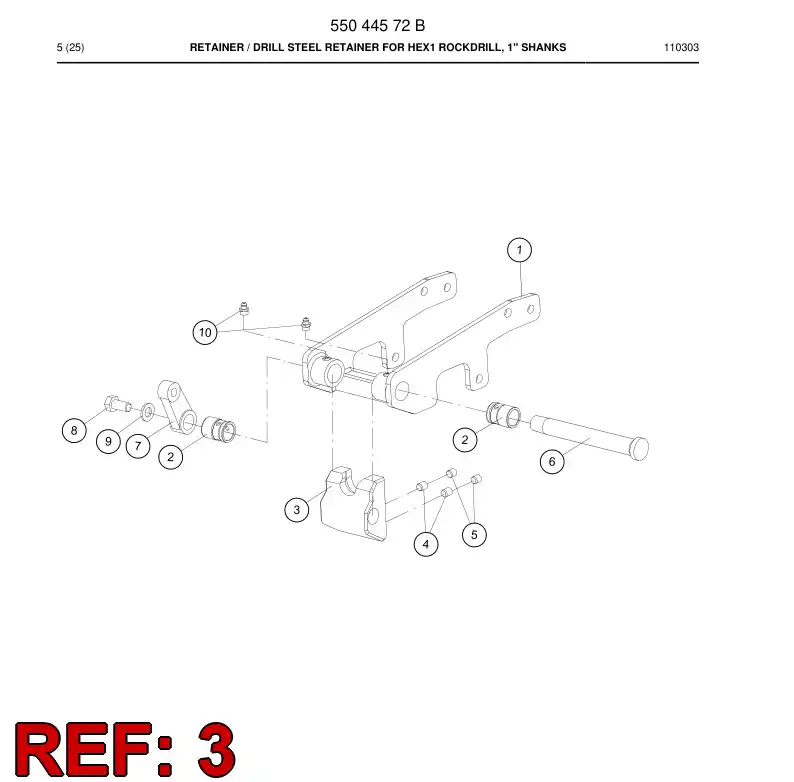 55043412 550 434 12 Retainer - Sandvik Technical Drawing
