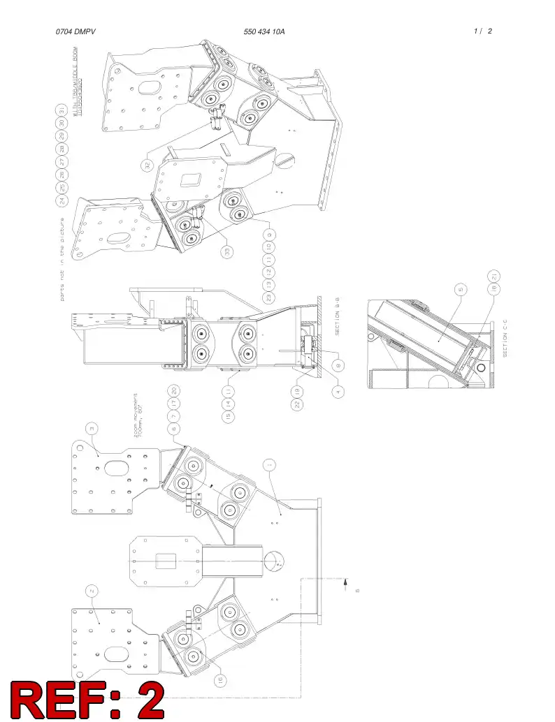 55043417 550 434 17 MOUNTING BEAM - Sandvik Technical Drawing