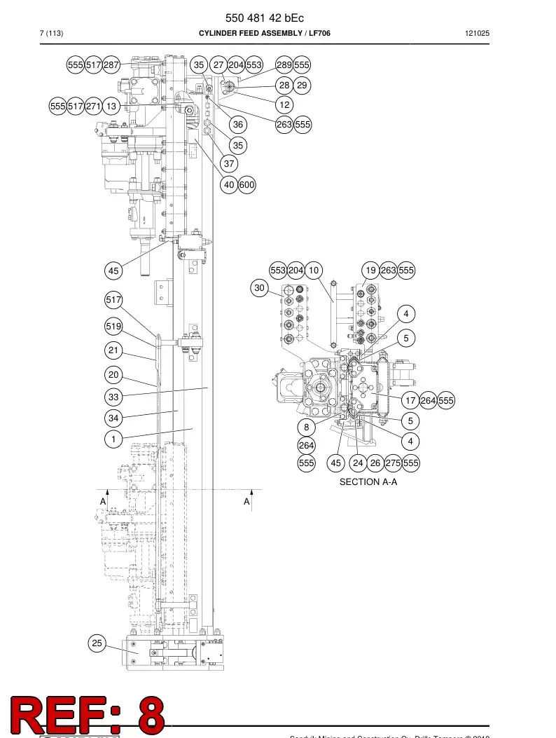 55043531 550 435 31 Wire rope - Sandvik Technical Drawing