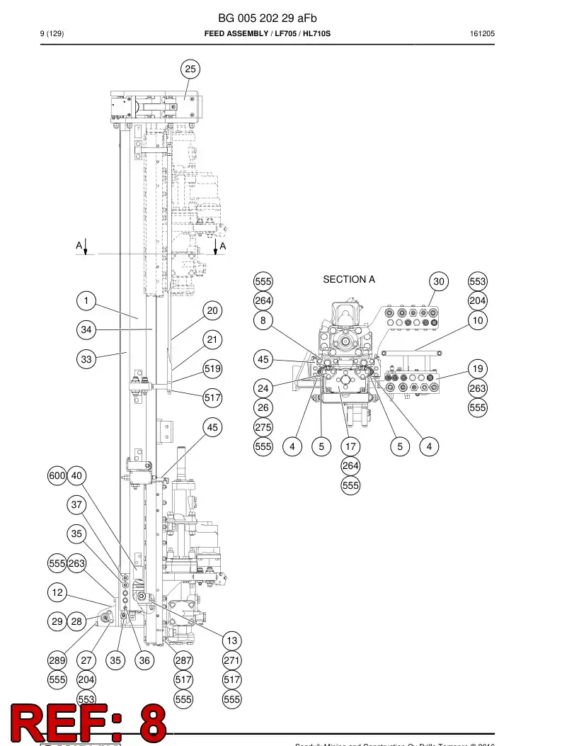 55043532b 550 435 32b Wire Rope - Sandvik Technical Drawing