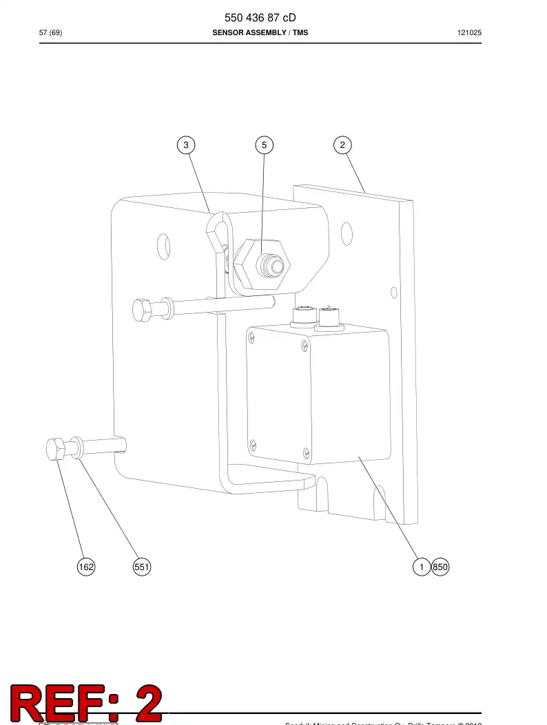55043685 550 436 85 Bracket - Sandvik Technical Drawing