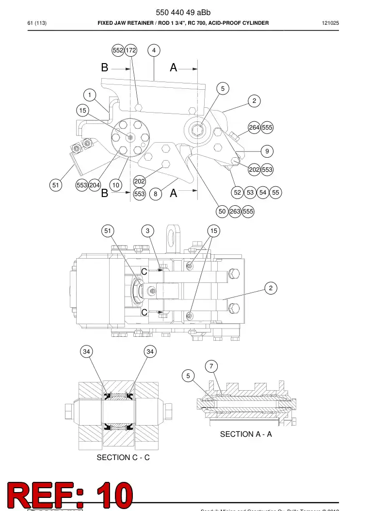 55043778 550 437 78 Bearing - Sandvik Technical Drawing