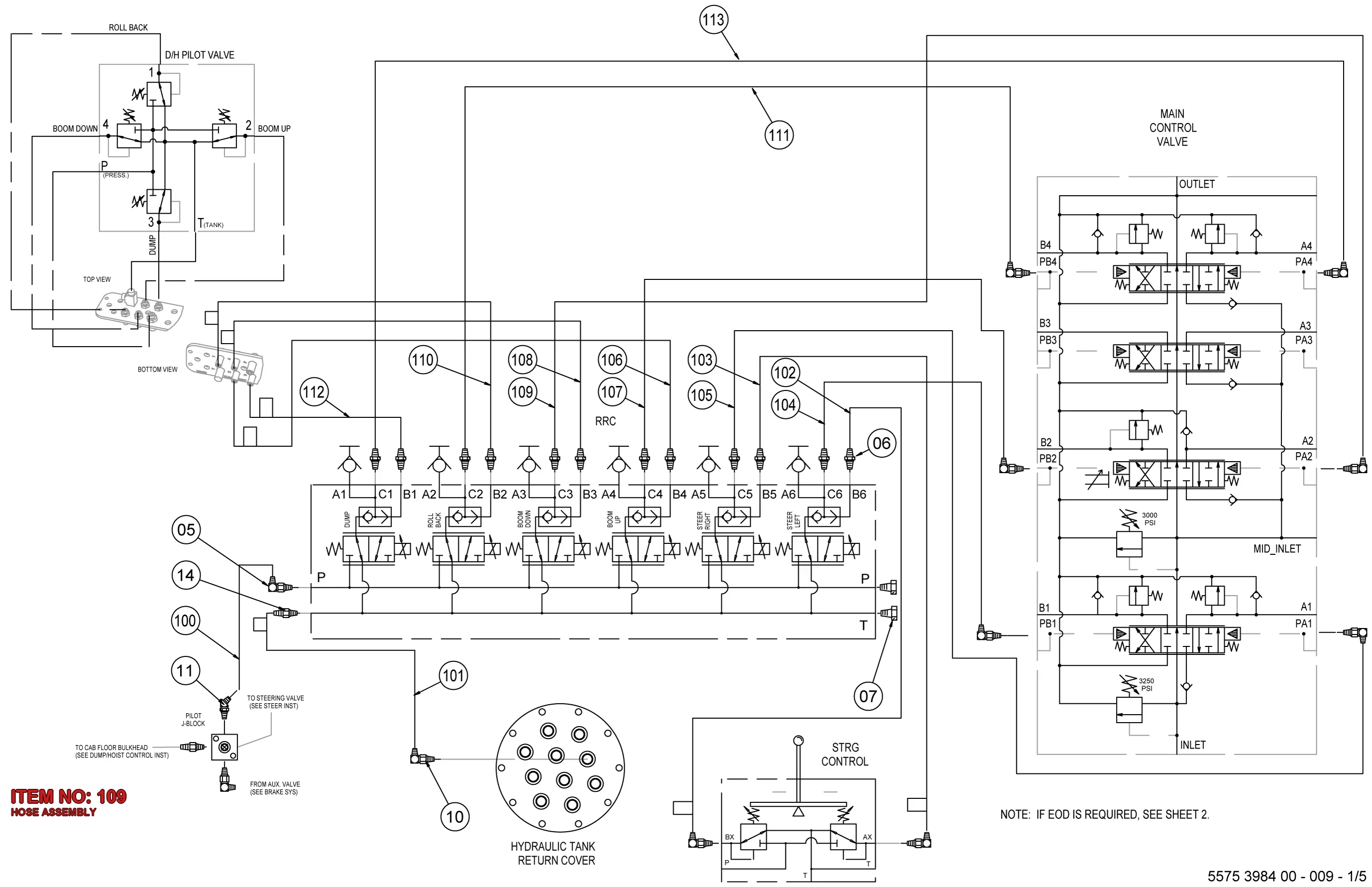 5504 3803 00 HOSE ASSEMBLY - Technical Drawing