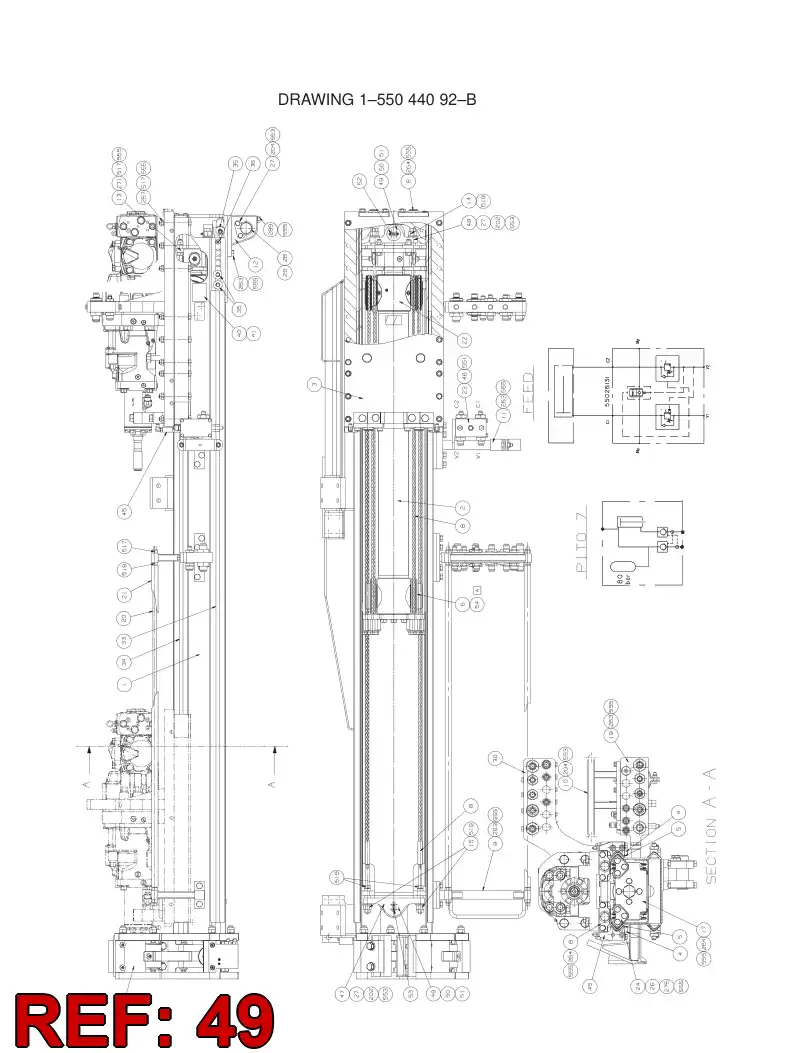55043818 550 438 18 Shaft - Sandvik Technical Drawing