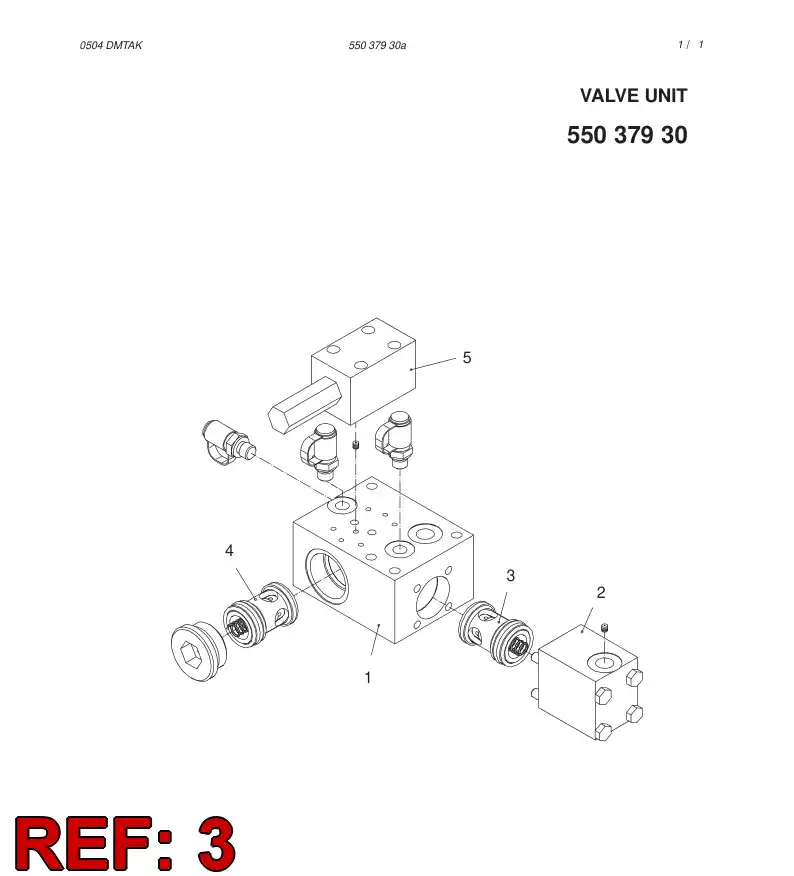 55043905 550 439 05 DIRECTIONAL VALVE - Sandvik Technical Drawing