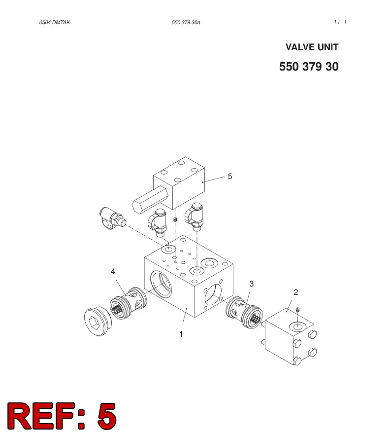 55043908 550 439 08 DIRECTIONAL VALVE - Sandvik Technical Drawing