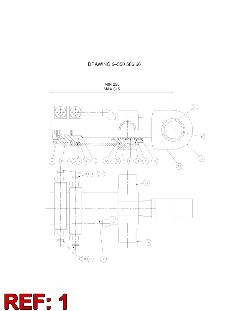 55043909 550 439 09 Tube, Cylinder - Sandvik Technical Drawing