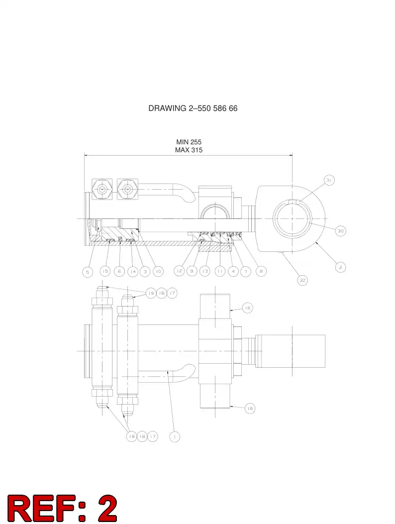 55043921 550 439 21 Rod, PISTON - Sandvik Technical Drawing