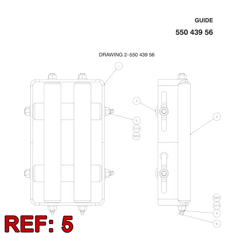 55043953 550 439 53 SHAFT - Sandvik Technical Drawing