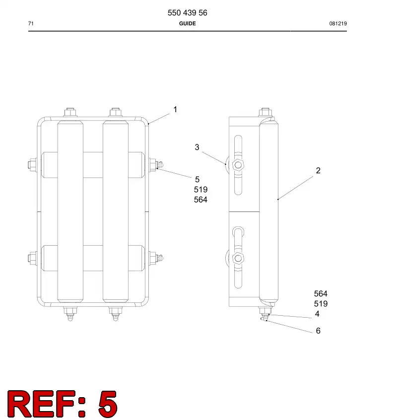 55043953a 550 439 53a Shaft - Sandvik Technical Drawing