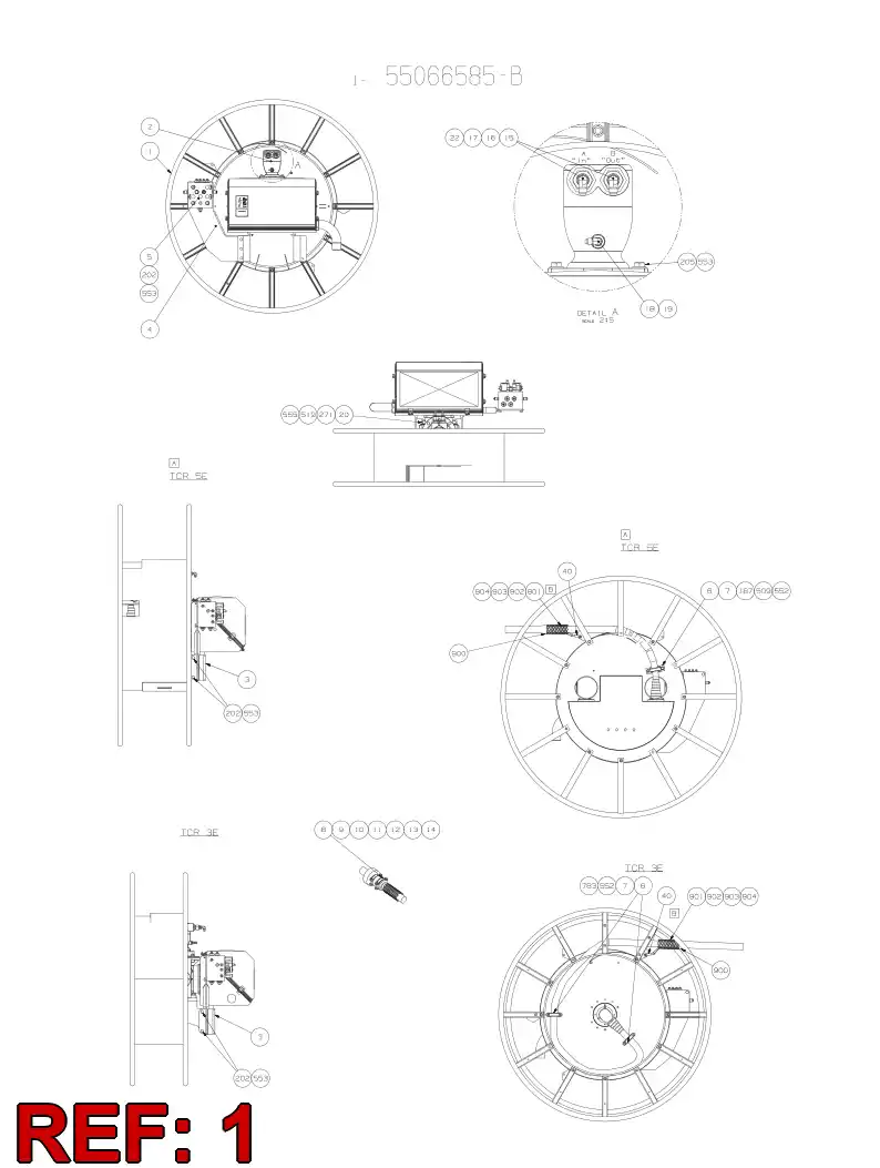 55043988 550 439 88 CABLE REEL - Sandvik Technical Drawing