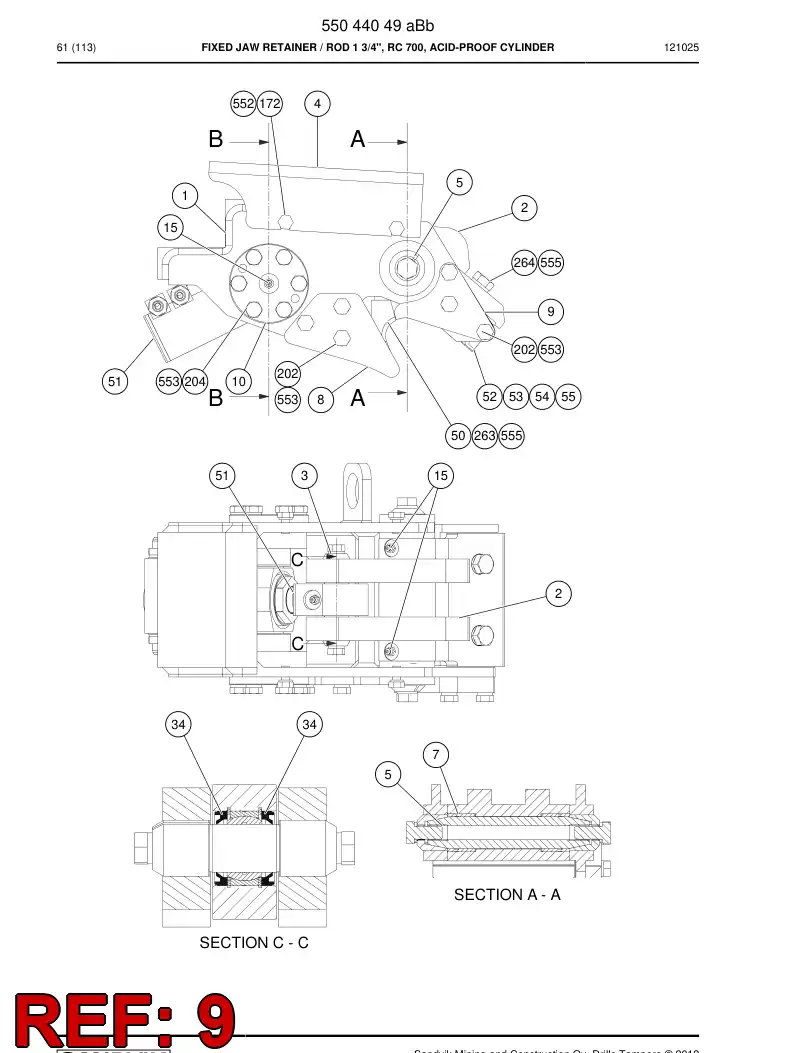 55044010 550 440 10 Plate, Guide - Sandvik Technical Drawing