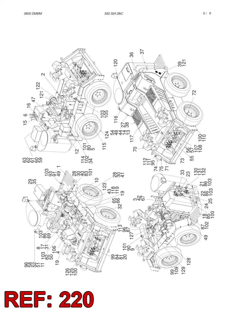 55044046 550 440 46 PNEUMATIC DIAGRAM - Sandvik Technical Drawing