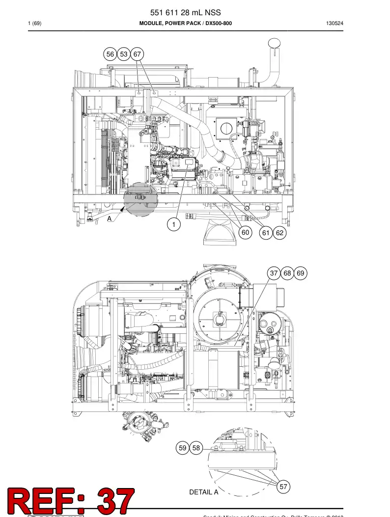 55044115a 550 441 15a Plate, Cover - Sandvik Technical Drawing