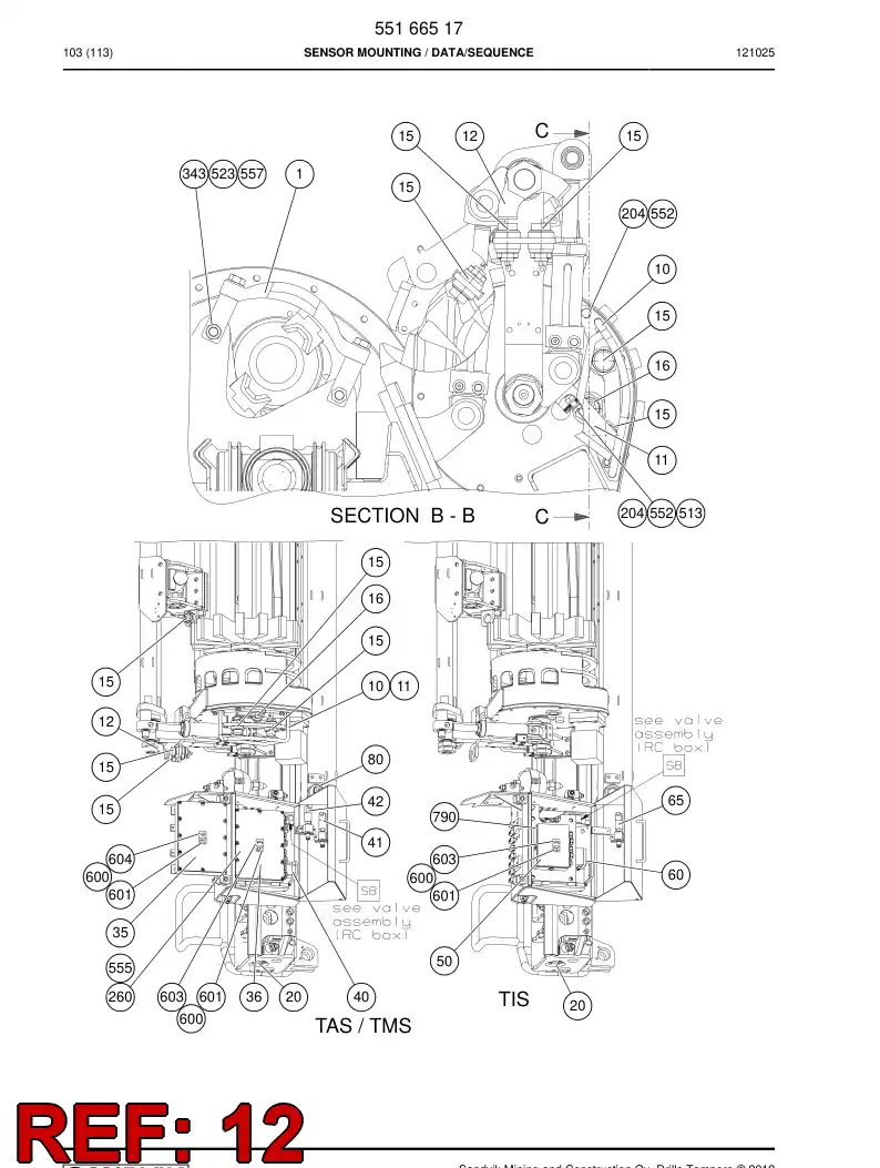 55044117 550 441 17 Plate - Sandvik Technical Drawing