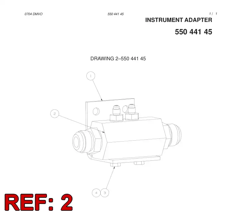 55044136 550 441 36 MOUNTING PLATE - Sandvik Technical Drawing