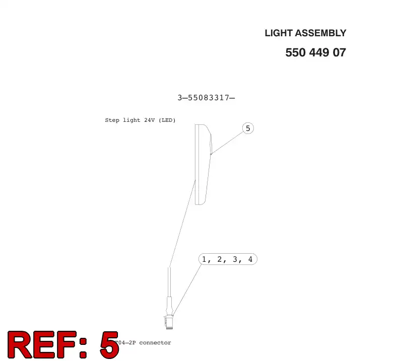 55044160 550 441 60 LED-light - Sandvik Technical Drawing