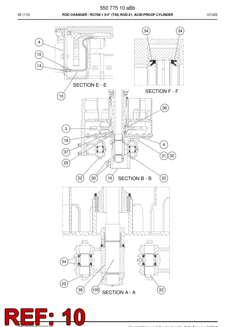 55044161 550 441 61 Tube - Sandvik Technical Drawing