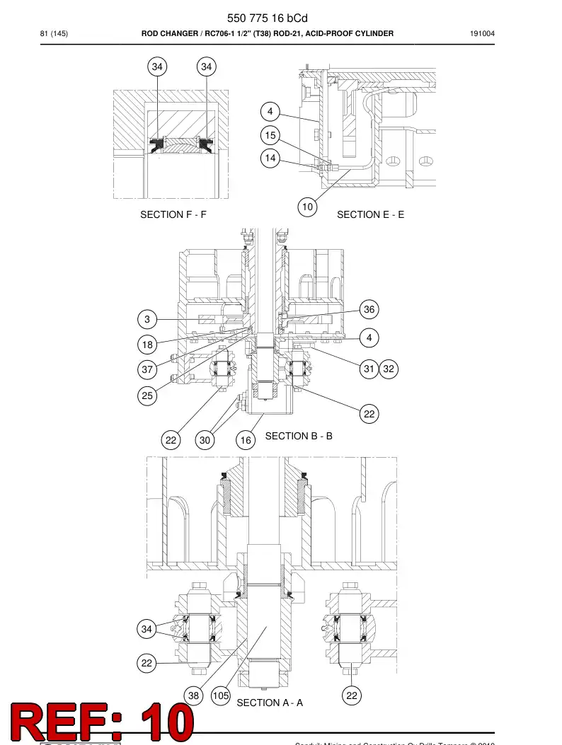 55044161a 550 441 61a Pipe - Sandvik Technical Drawing
