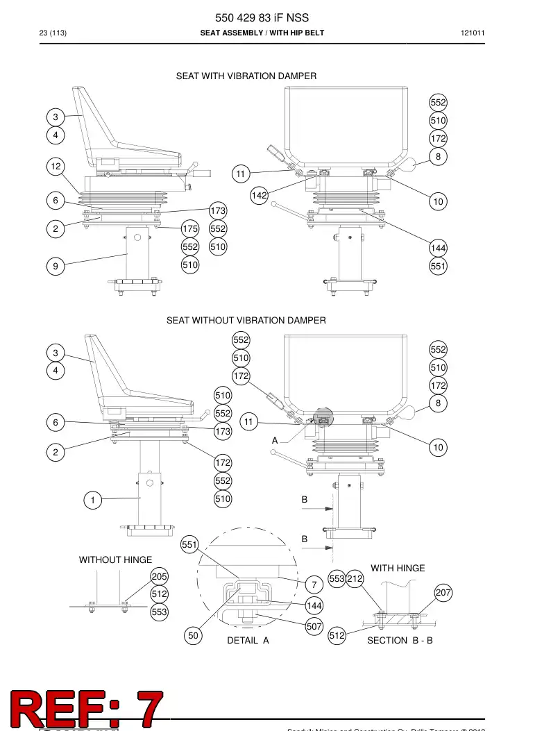 55044167a 550 441 67a Plate - Sandvik Technical Drawing