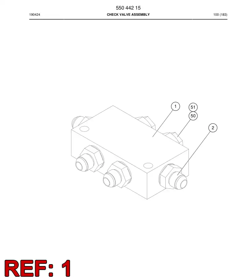 55044210a 550 442 10a Valve Assembly, Check - Sandvik Technical Drawing