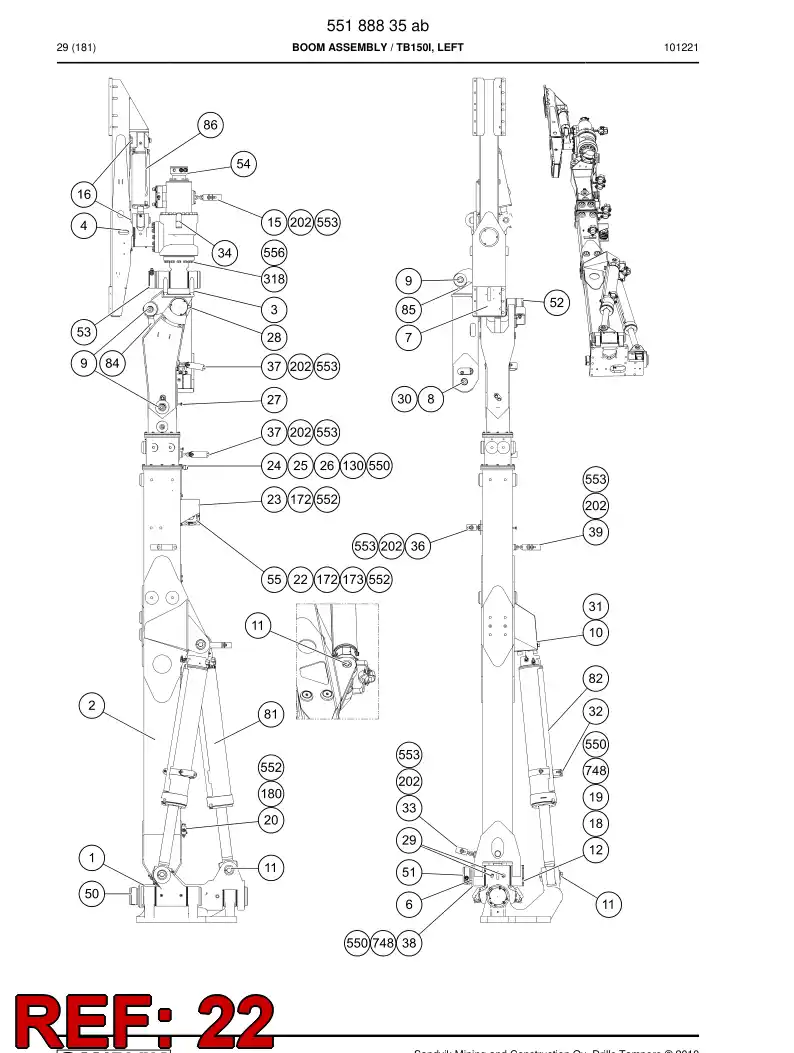55044223 550 442 23 Supporting block - Sandvik Technical Drawing