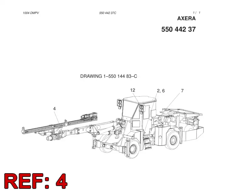 55044232 550 442 32 DRILLING MODULE - Sandvik Technical Drawing