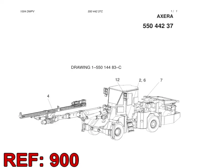 55044236 550 442 36 SEPARATE PARTS - Sandvik Technical Drawing