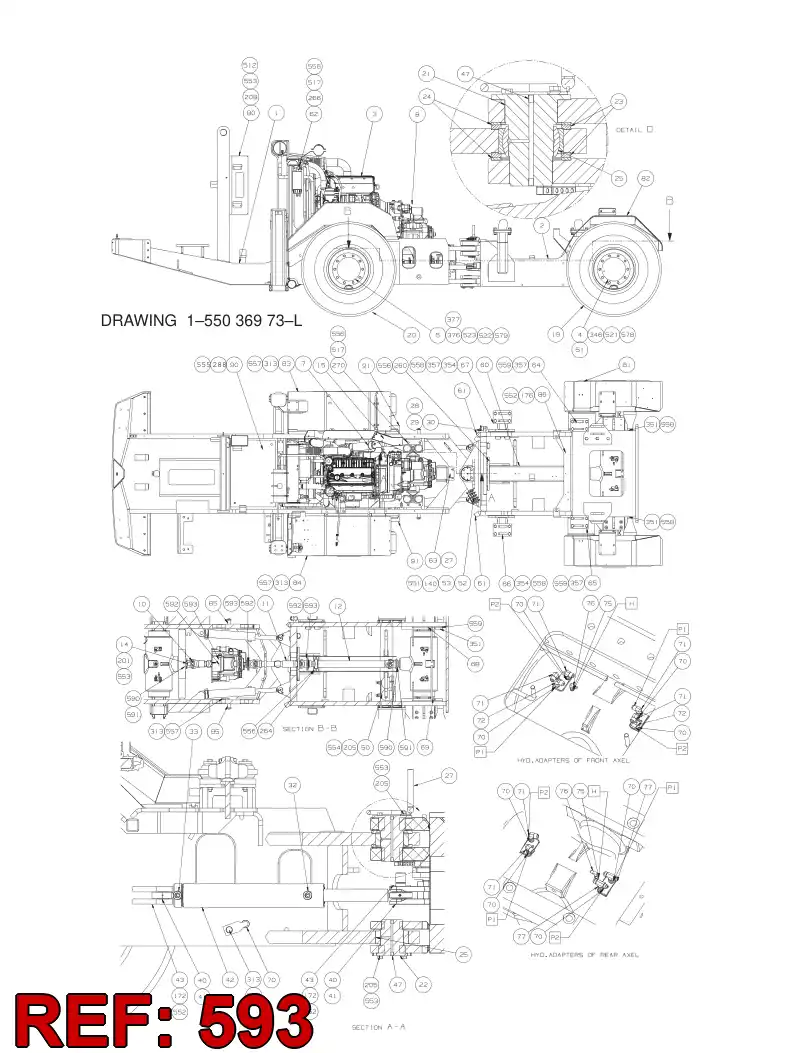 55044377 550 443 77 Nut, Lock - Sandvik Technical Drawing
