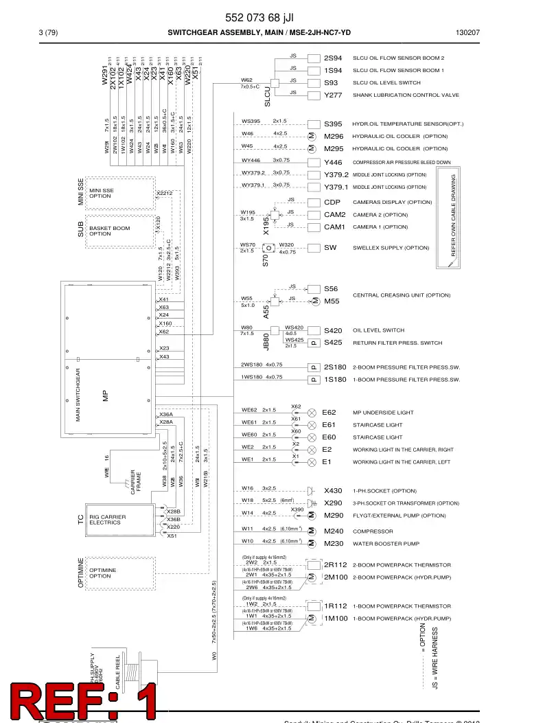 55044643e 550 446 43e Enclosure, Stainless Steel - Sandvik Technical Drawing
