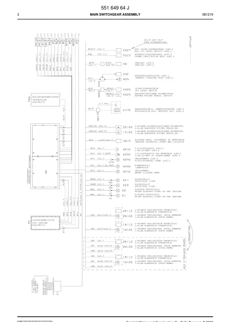 55044718b 550 447 18b Wiring instruction - Sandvik Technical Drawing