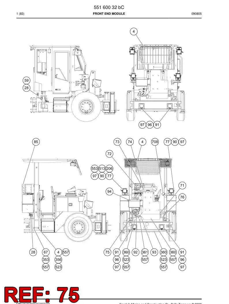 55044722 550 447 22 Supporting block - Sandvik Technical Drawing