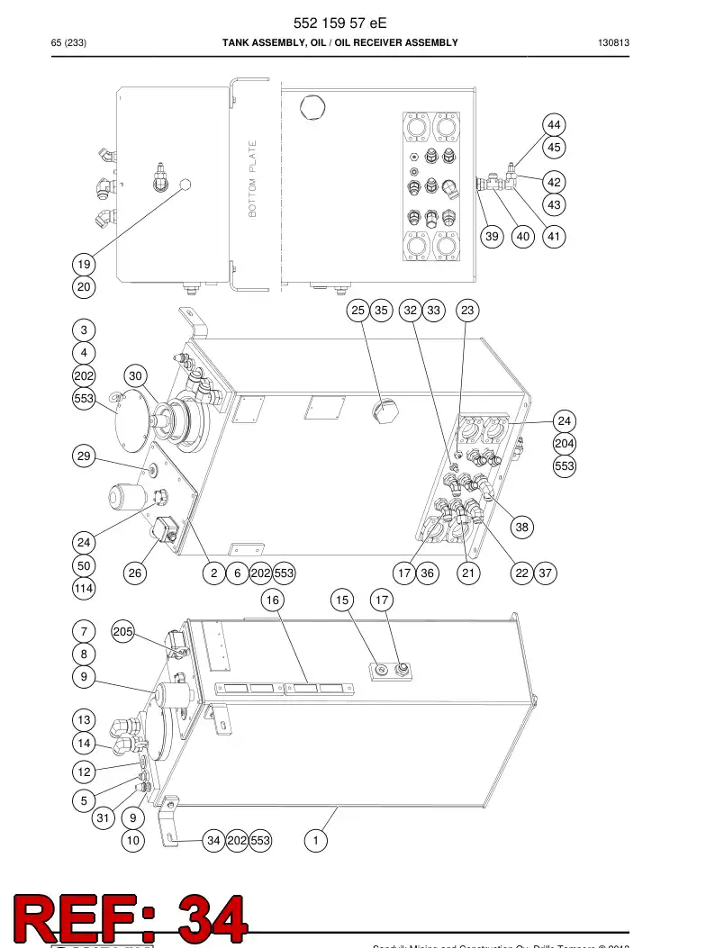 55044757a 550 447 57a Plate, Mounting - Sandvik Technical Drawing