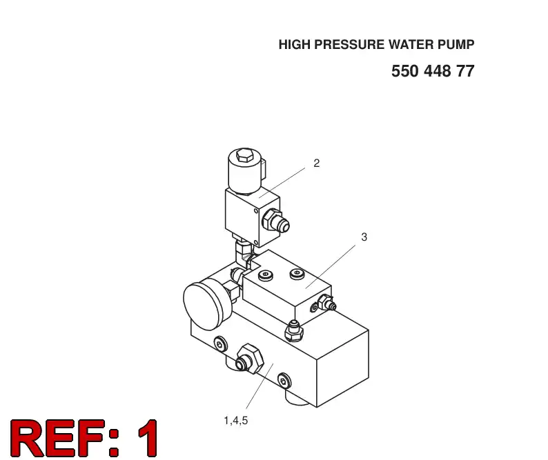 55044807 550 448 07 HIGH PRESSURE WATER PUMP - Sandvik Technical Drawing