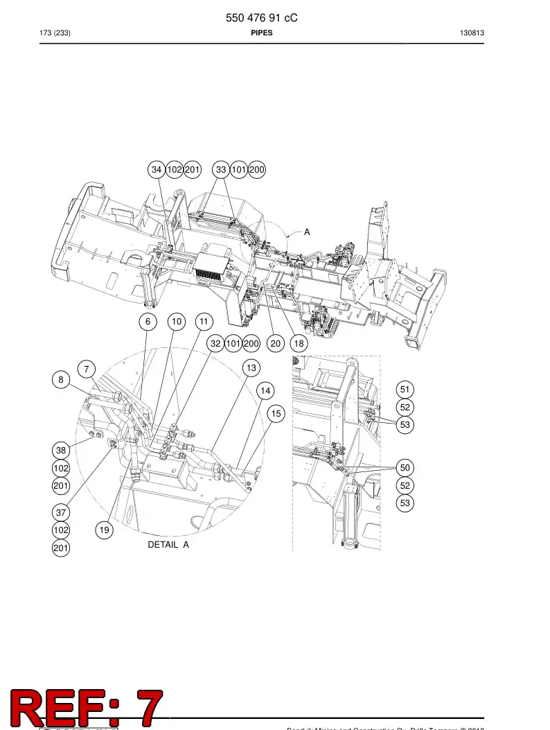 55044817a 550 448 17a Pipe, Pressure - Sandvik Technical Drawing