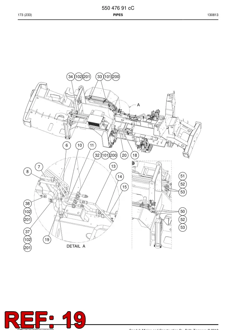 55044819 550 448 19 Pipe, Pressure - Sandvik Technical Drawing