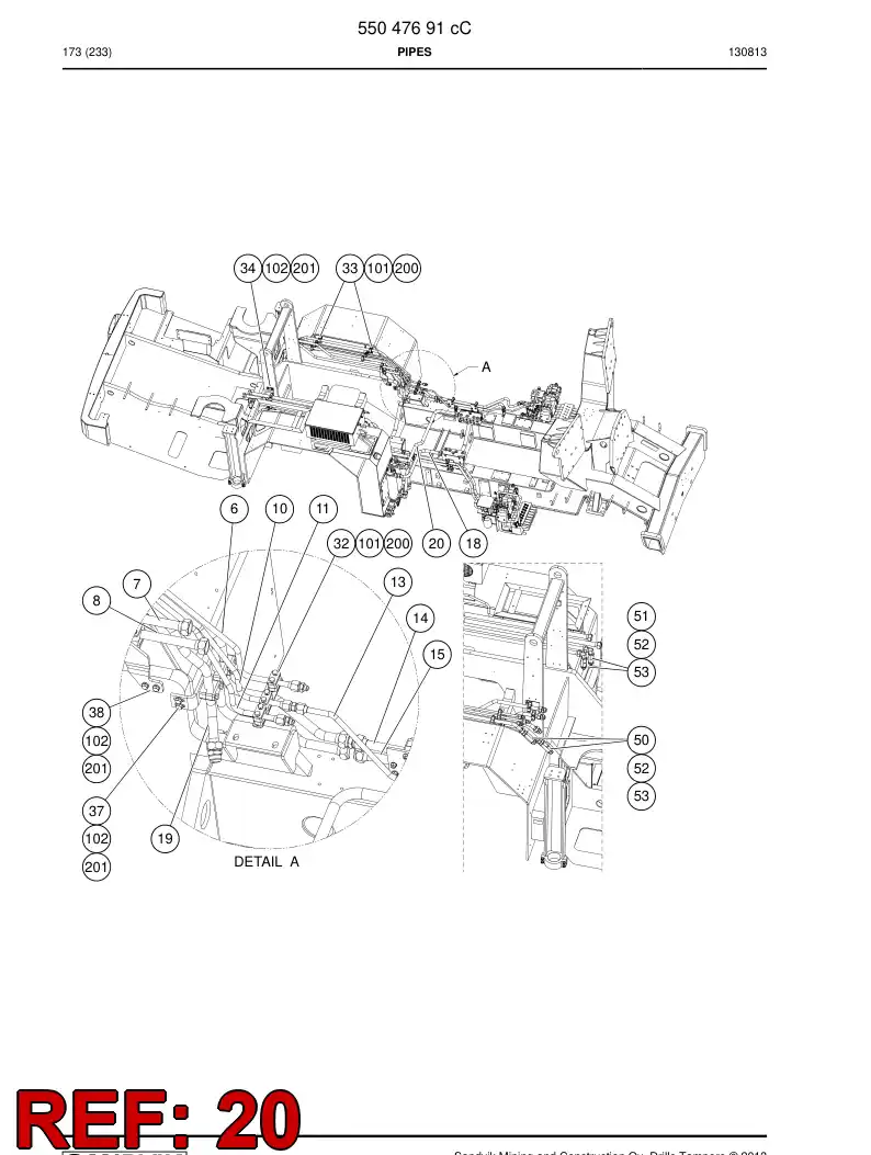 55044822 550 448 22 Pipe, Pressure - Sandvik Technical Drawing
