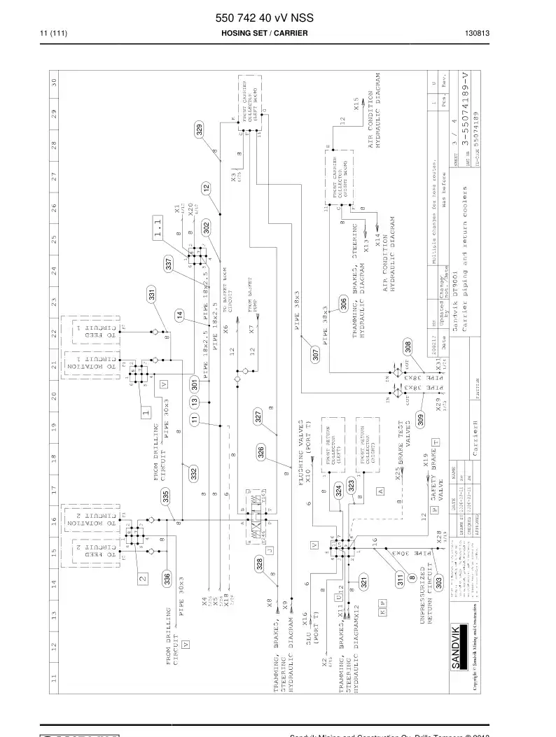 55044823 550 448 23 Pipe, Pressure - Sandvik Technical Drawing
